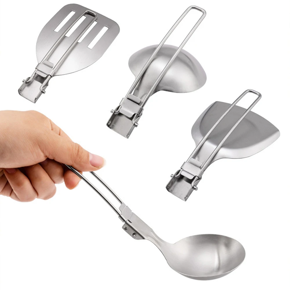 Camping Cooking Options - Kochutensilien aus Edelstahl, Camping-Kochutensilien, faltbar, leicht,