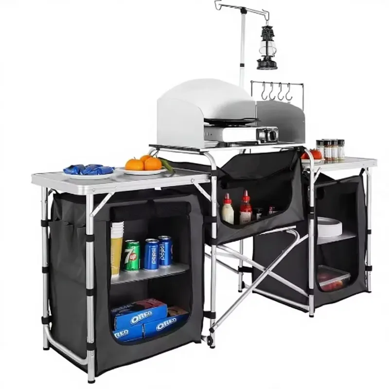 Großhandel Große Aluminium-Out – Camping Cooking Table With Windshield Bewertung und Preis
